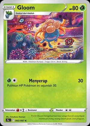 POKEMON INDONESIA S9a – 002/067 F – Gloom C REVERSE HOLO
