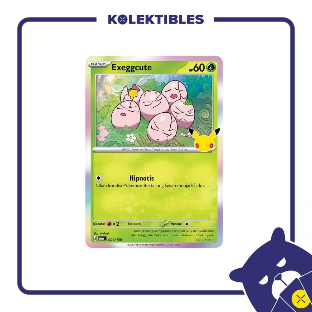 Pokemon Indonesia - MA6 001/130 Holo - Exeggcute 01/004/02/11/113