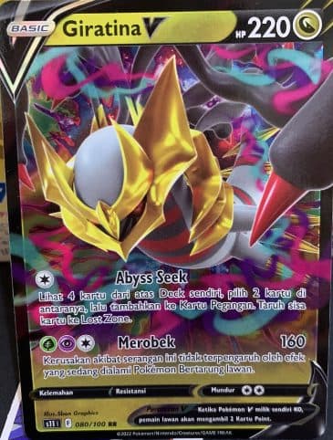 Pokemon Indonesia s11 Giratina V 080/100 RR 01/017/02/11/111