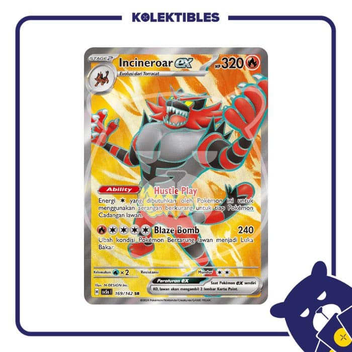 POKEMON INDONESIA - Sv5s - 169/142 SR - Incineroar EX 01/123/02/11/115