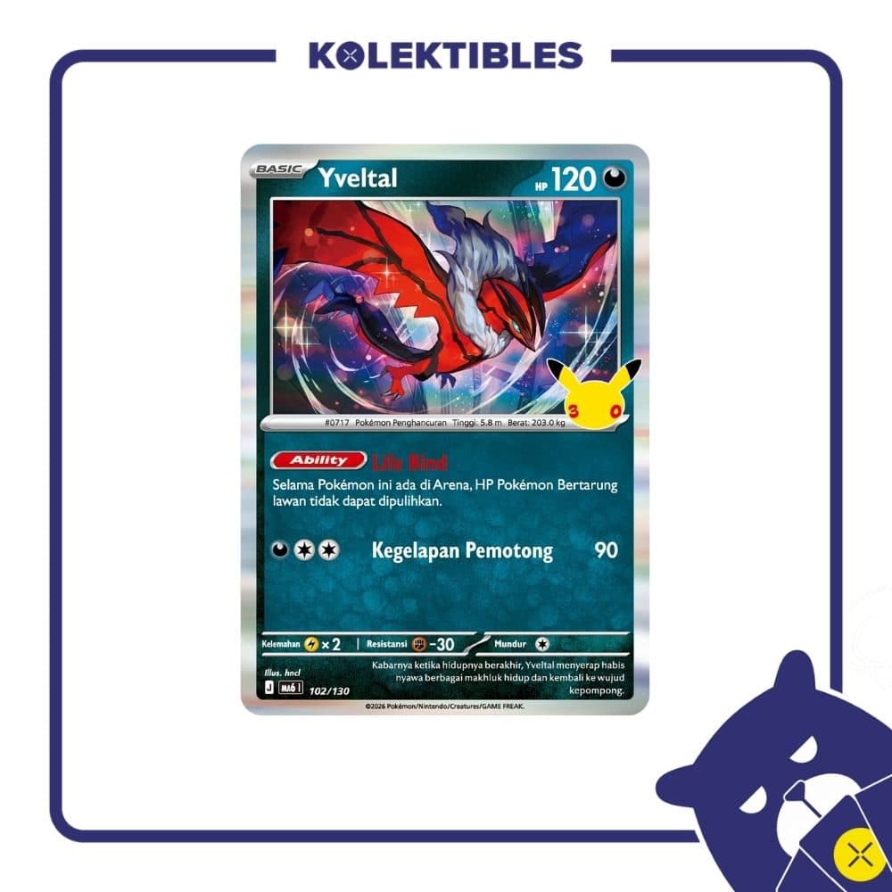 Pokemon Indonesia - MA6 102/130 Holo - Yveltal 01/004/02/11/113