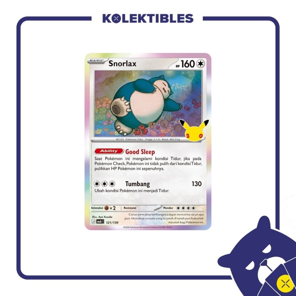 Pokemon Indonesia - MA6 121/130 Holo - Snorlax 01/004/02/11/113