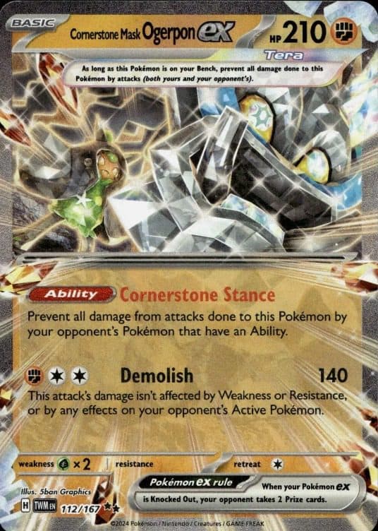 POKEMON ENGLISH - Twilight Masquerade Cornerstone Mask Ogerpon Ex 112/167