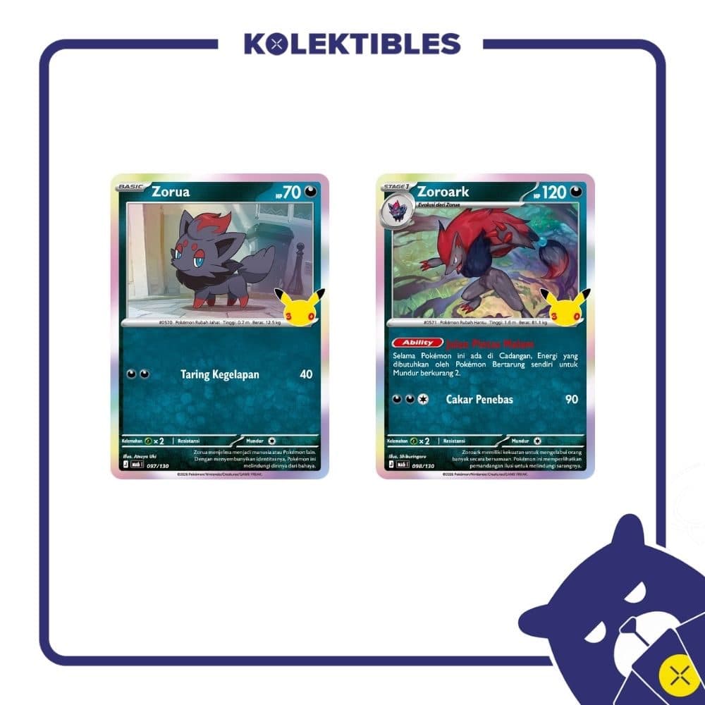 Pokemon Indonesia – MA6 097 & 098/130 Set of 2 – Zorua & Zoroark 01/004/02/11/113