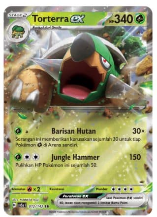 POKEMON INDONESIA SV5S Torterra EX - 012/142 RR Holo
