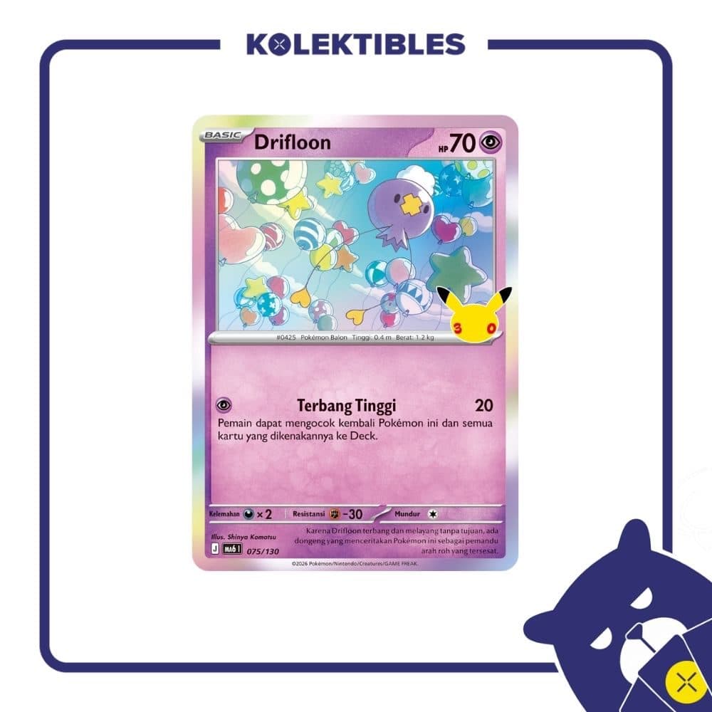 Pokemon Indonesia - MA6 075/130 Holo - Drifloon 01/004/02/11/113