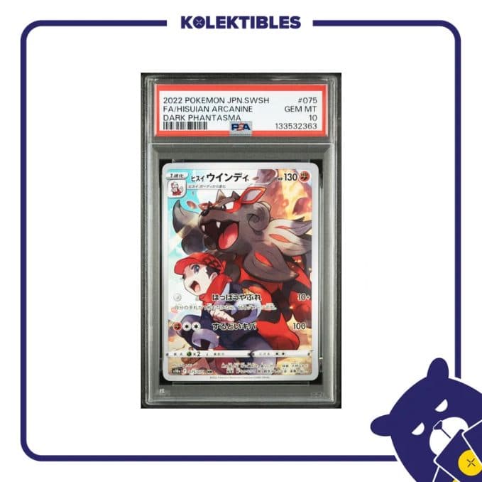 Hisuian Arcanine 075 CHR - Pokemon SWSH Dark Phantasma 2022 Japan - PSA 10