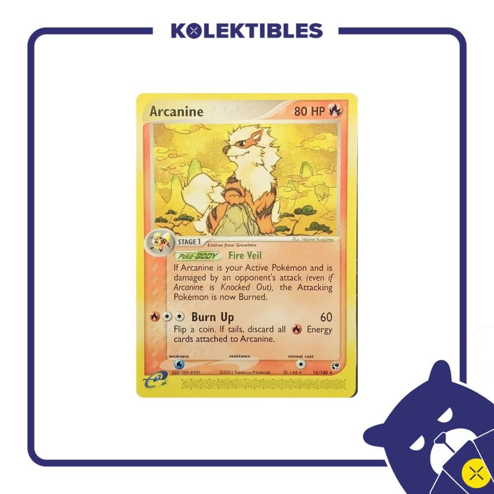 Pokemon English - 2003 EX Sandstorm 15/100 - Arcanine - 01/280/02/11/111