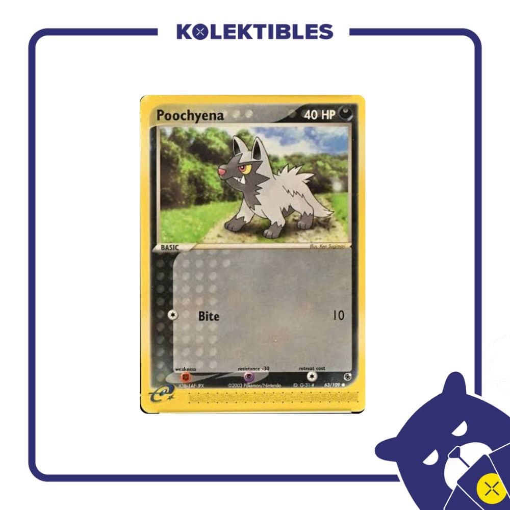 Pokemon English - 2003 Ruby & Sapphire 63/109 - Poochyena - 01/280/02/11/111