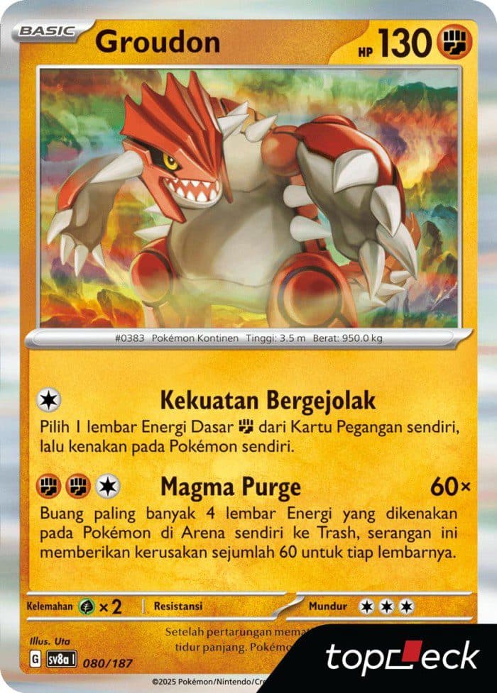 POKEMON INDONESIA – Sv8a Groudon Holo 080/187 R