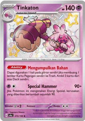 POKEMON INDONESIA – Sv4a Tinkaton 273/190 S 01/034/02/11/111