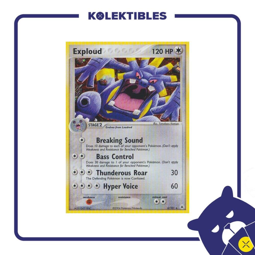 Pokemon English - 2004 Hidden Legends 6/101 Holo Rare - Exploud - 01/280/02/11/111