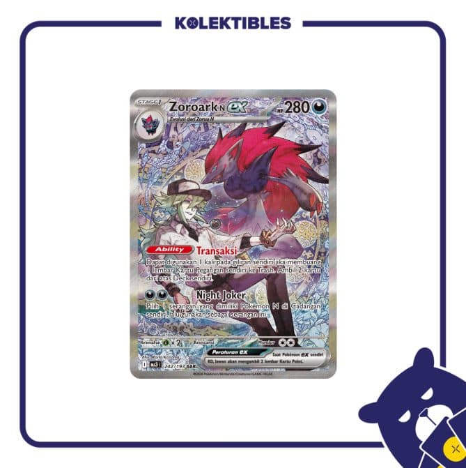 Pokemon Indonesia - MA3 242/193 SAR - Zoroark N EX