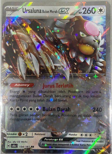 POKEMON INDONESIA – SV8a 134/187 RR Ursaluna Bulan Merah EX 01/105/02/11/111