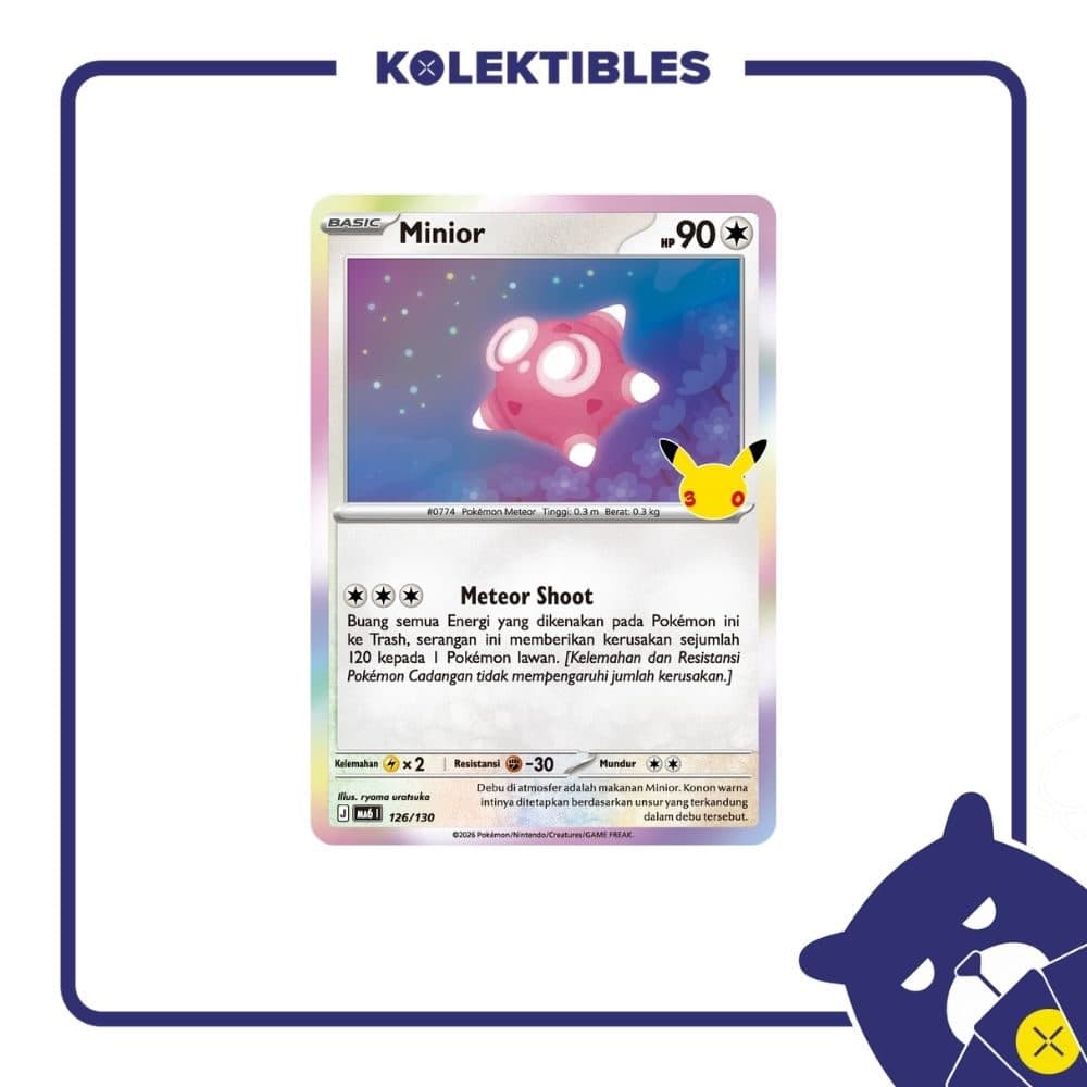 Pokemon Indonesia - MA6 126/130 Holo - Minior 01/004/02/11/113