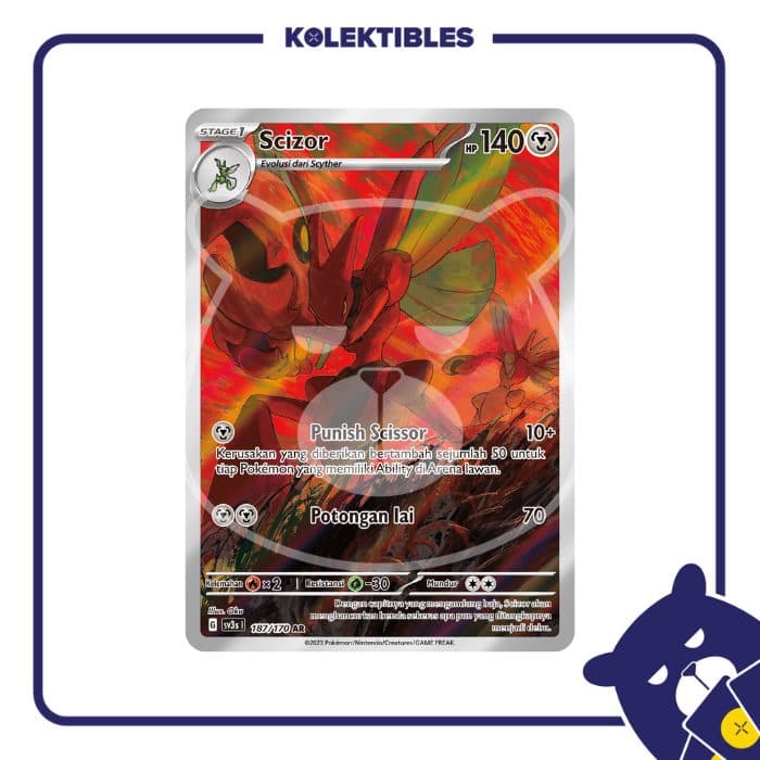 POKEMON INDONESIA - Sv3s - 187/170 AR – Scizor 01/123/02/11/115