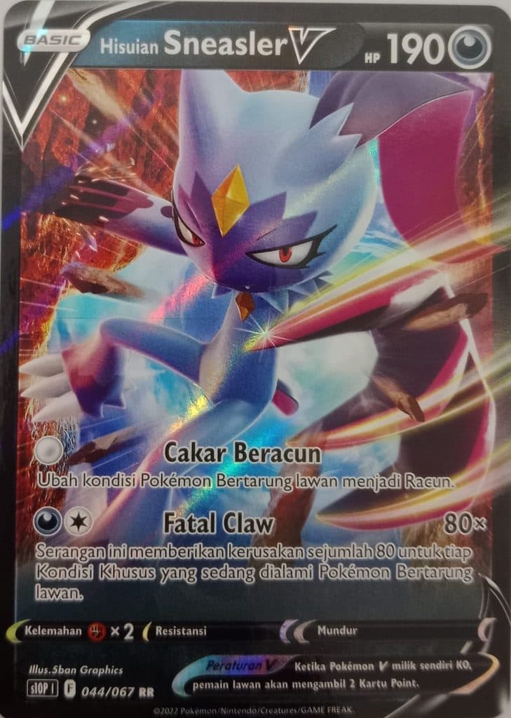 POKEMON INDONESIA S10P – 044/067 F – Hisuian Snealer V RR HOLO