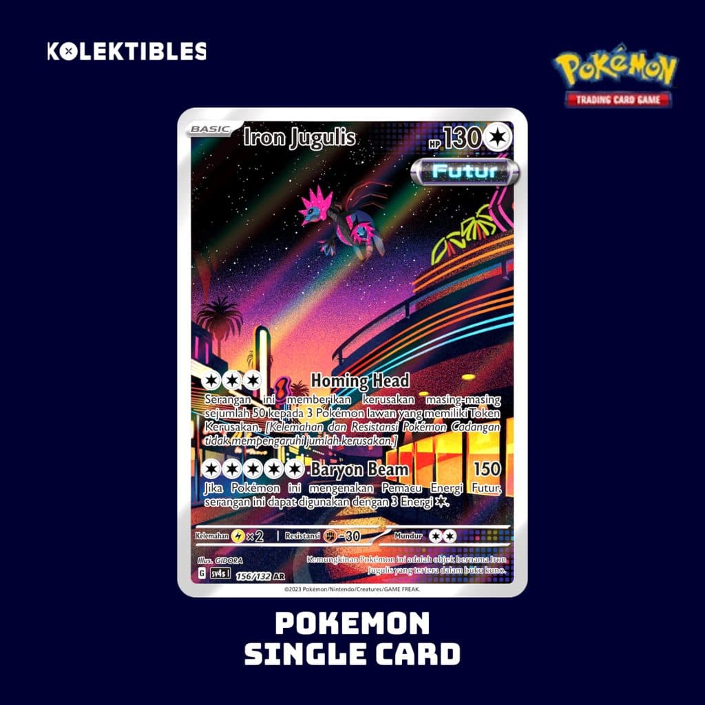 POKEMON INDONESIA - Single Card - Iron Jugulis 156/132 AR