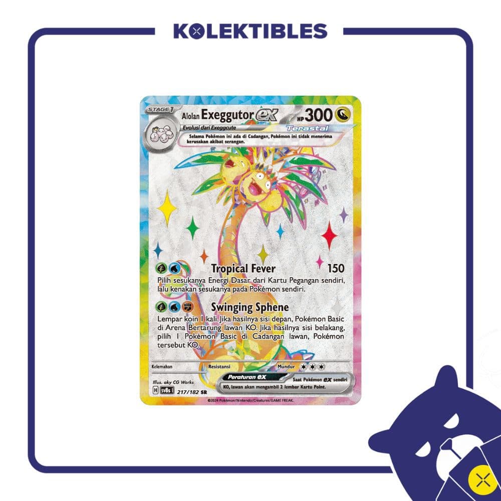 Pokemon Indonesia – sv8s 217/182 SR – Alolan Exeggutor Ex 01/077/02/11/111