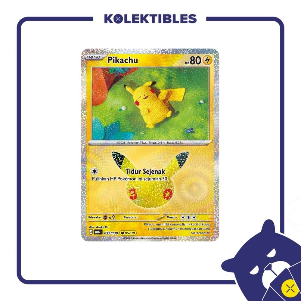 Pokemon Indonesia - MA6 027/130 Holo – Pikachu 05/30 01/004/02/11/113