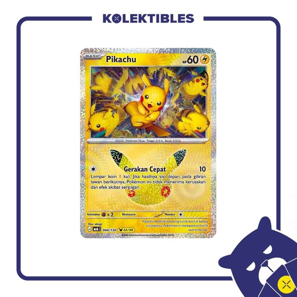 Pokemon Indonesia - MA6 044/130 Holo – Pikachu 22/30 01/004/02/11/113