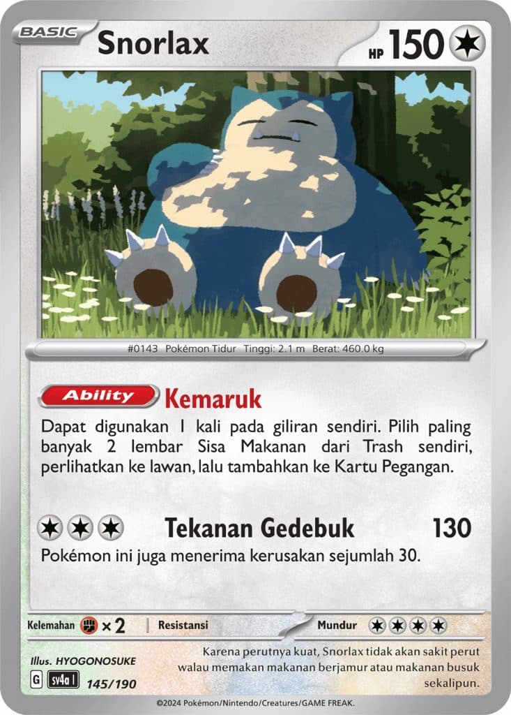 Pokemon Indonesia SV4A Snorlax – 145/190