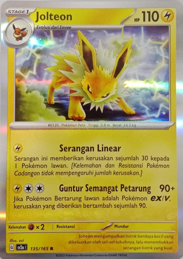 POKEMON INDONESIA sv2a - 135/165 R - Jolteon 01/008/02/11/111