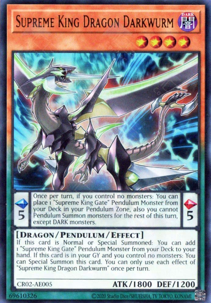 YU GI OH AE - Single Card - CR02-AES03 Supreme King Dragon Darkwurm (UR)