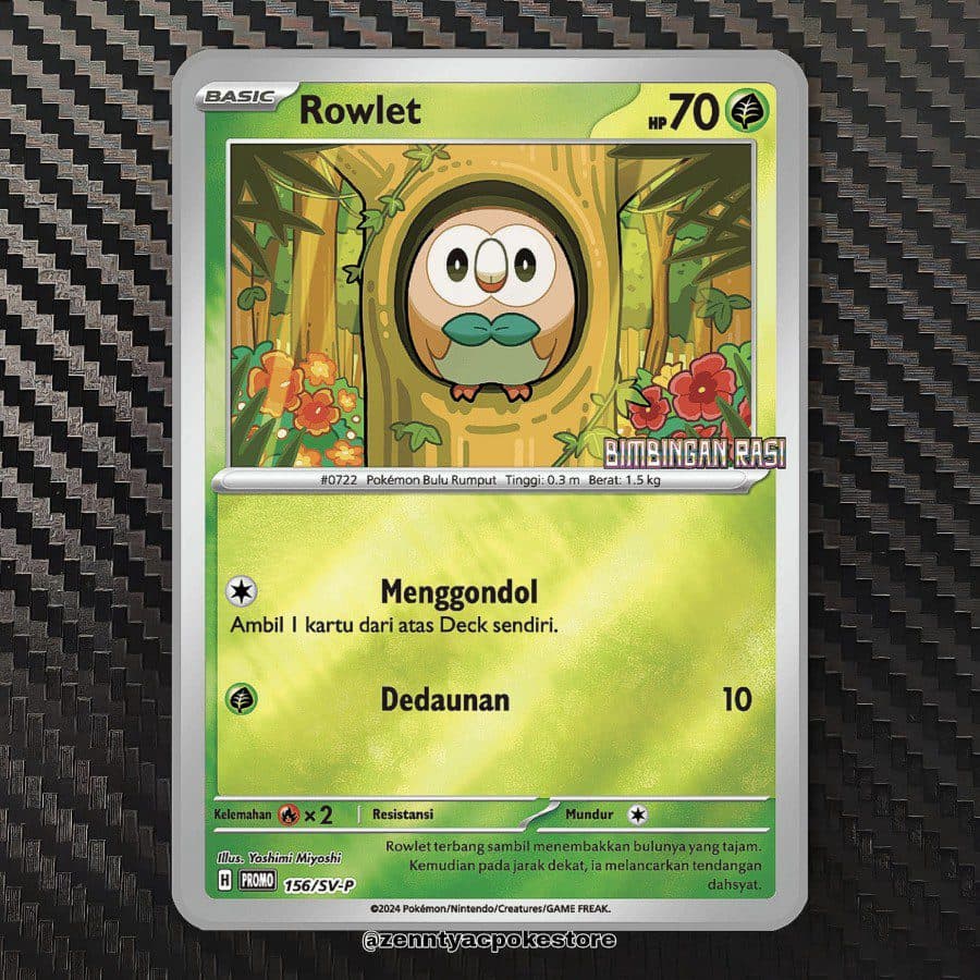 POKEMON INDONESIA – PROMO 156/SV-P Rowlet 01/082/02/11/111