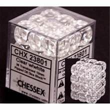 Chessex 12mm d6 Dice Block dadu Translucent Bening Transparan - CHX23801 Bening