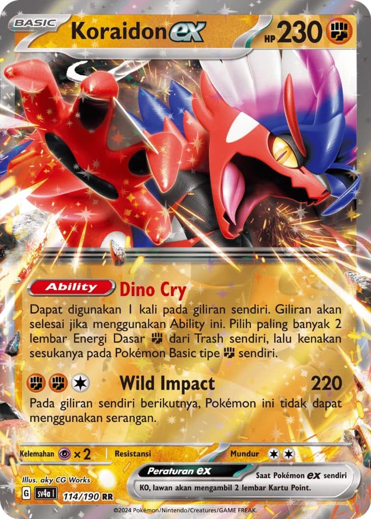 POKEMON SV4A - Koraidon EX 114/190 RR - Harta Berkilau Single Card