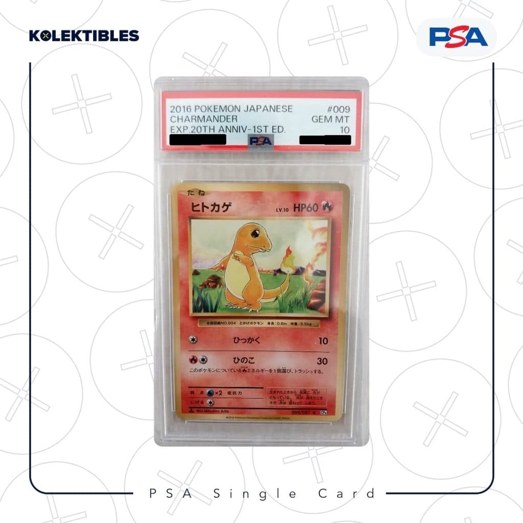 2016 Pokemon Japanese Charmander – 20th Anniversary 1st Editon - PSA