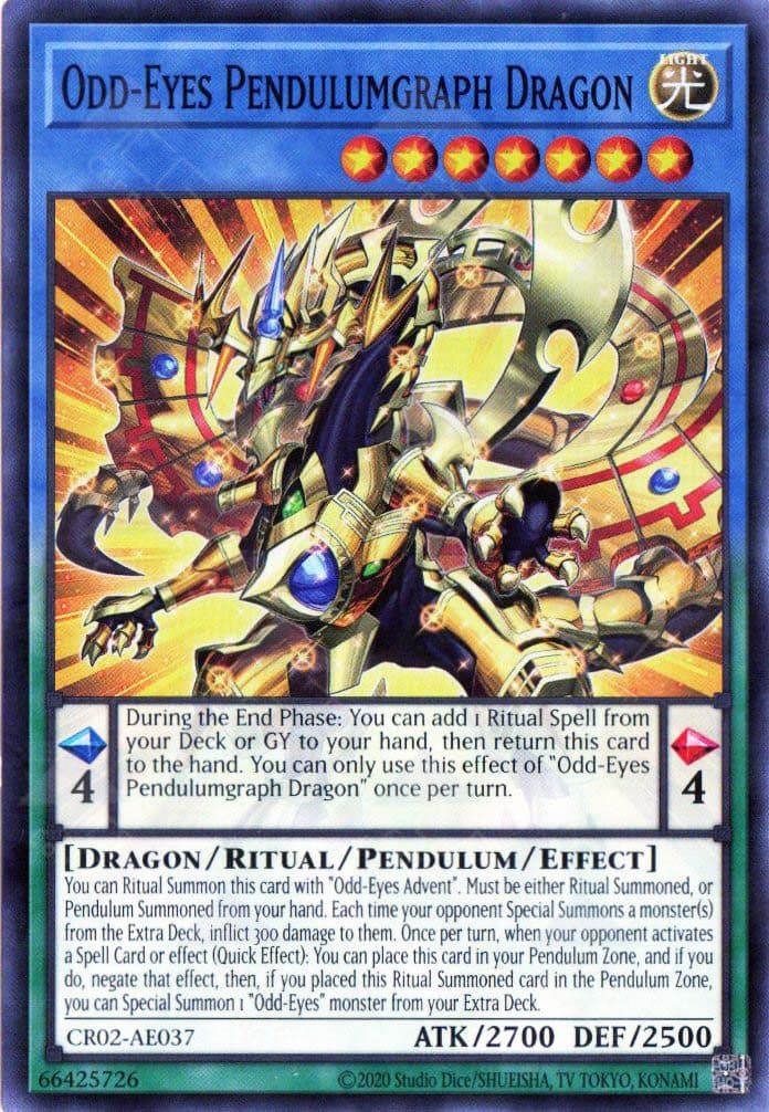 YU GI OH AE - Single Card - CR02-AE037 Odd-Eyes Pendulumgraph Dragon (SR)