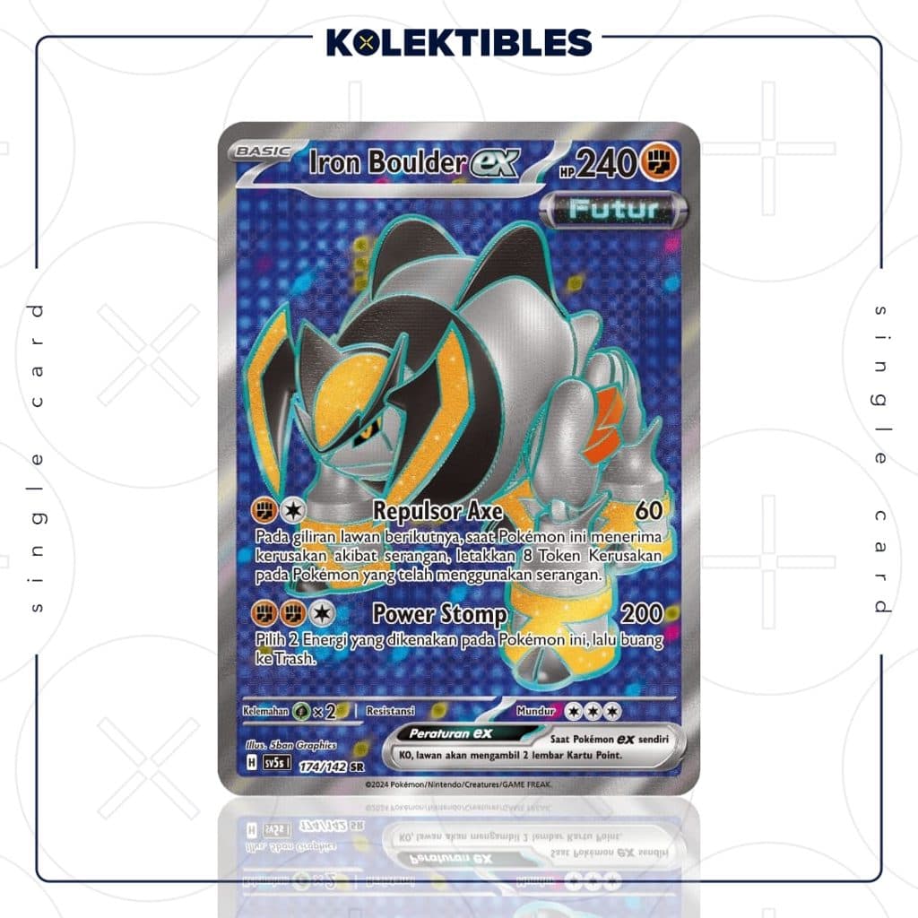 POKEMON INDONESIA - Sv5s Paradoks Andalan - Iron Boulder EX 174/142 SR HOLO