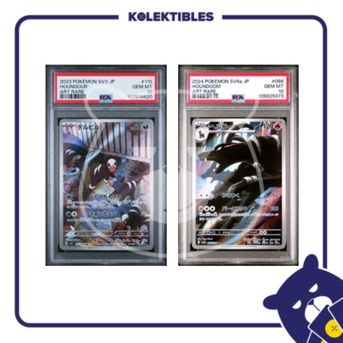 Houndour 115 AR SV3 & Houndoom 066 AR SV6a - Pokemon Japan - PSA 10
