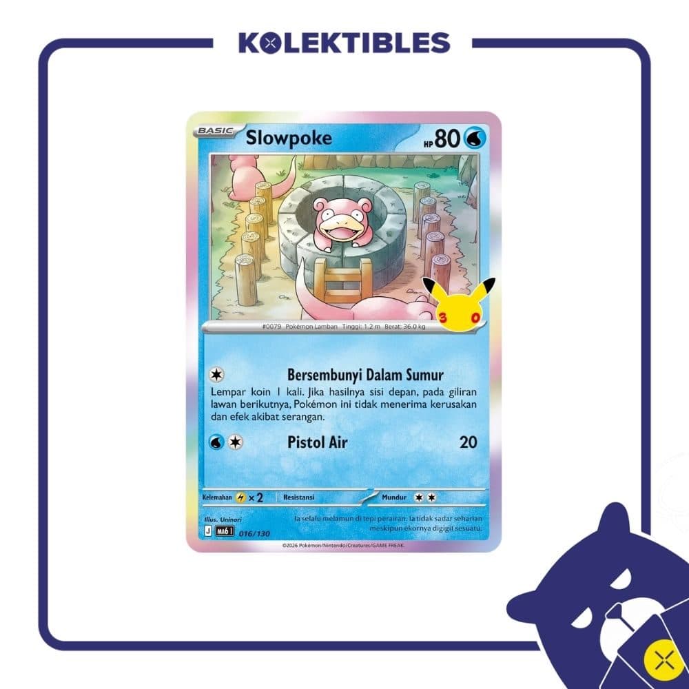 Pokemon Indonesia - MA6 016/130 Holo - Slowpoke 01/004/02/11/113