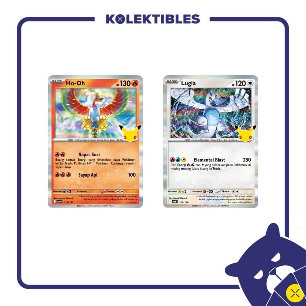 Pokemon Indonesia - MA6 012 & 123/130 Set of 2 - Ho-oh & Lugia 01/004/02/11/113