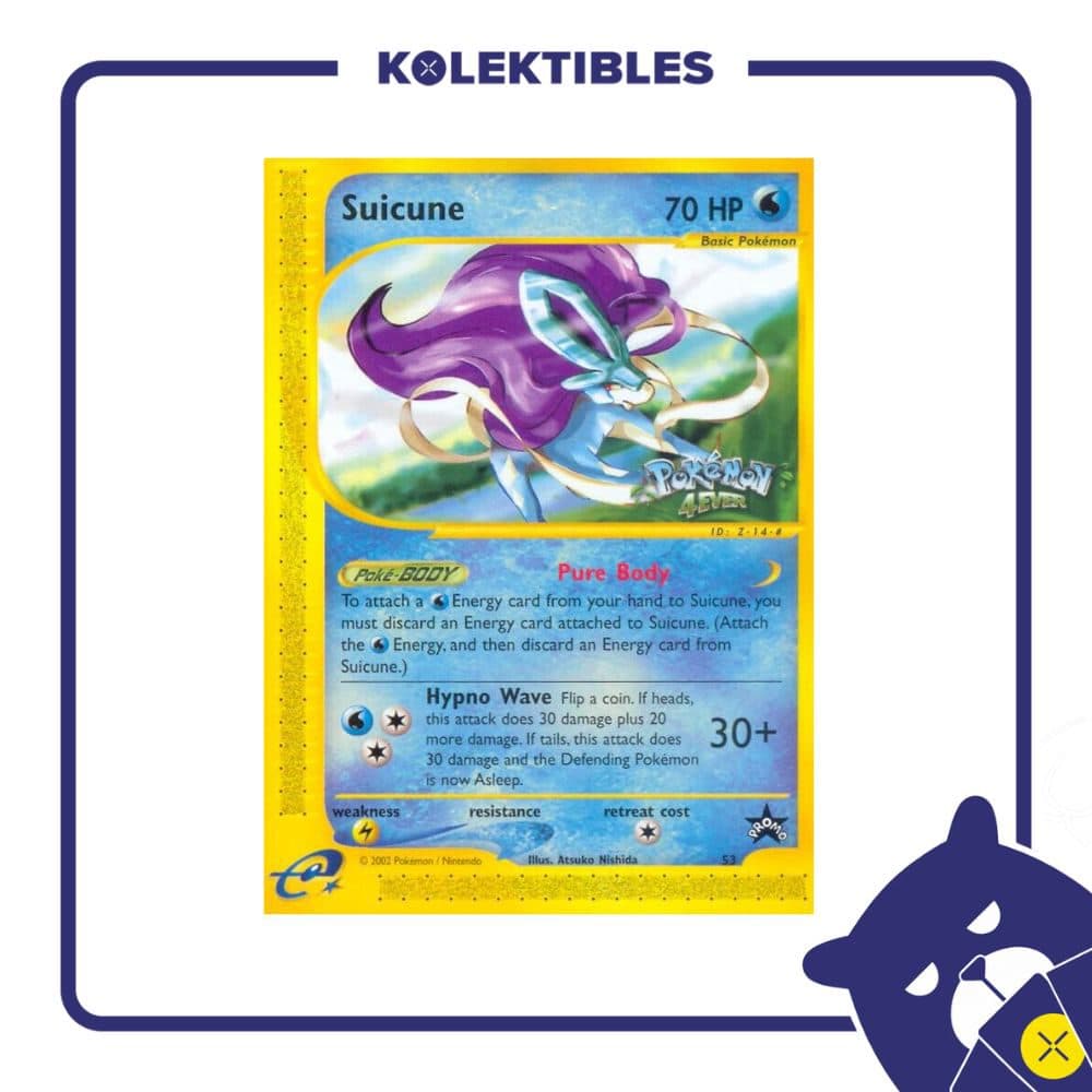 Pokemon English - 2002 Black Star Promo Card 53 - Suicune (Pokemon 4ever Stamped) - 01/280/02/11/111