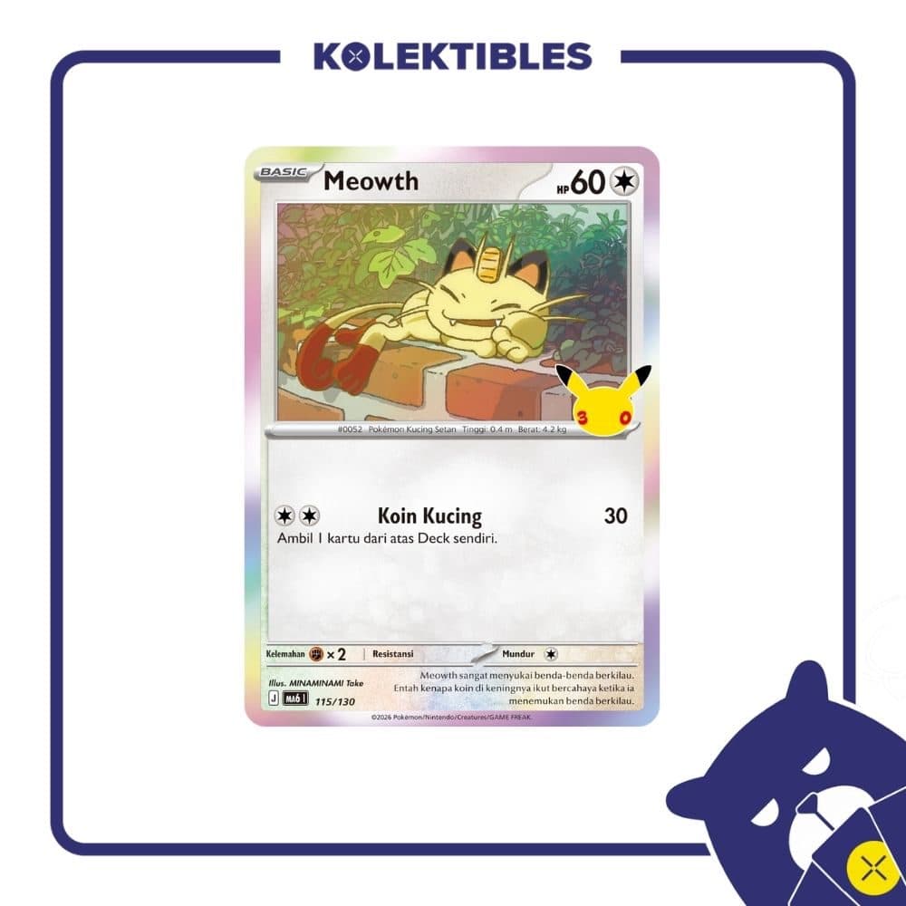 Pokemon Indonesia - MA6 115/130 Holo - Meowth 01/004/02/11/113