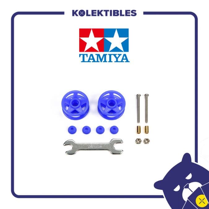 Tamiya – 15532 – Low Friction Plastic Double Rollers (Blue 19-19mm)