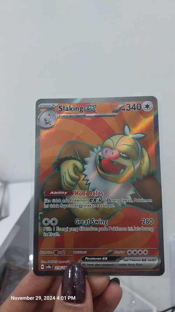 POKEMON INDONESIA - Sv8s Slaking Ex 219/182 SR