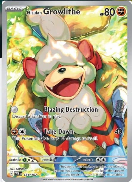 POKEMON ENGLISH - Twilight Masquerade Hisuian Growlithe 181/167