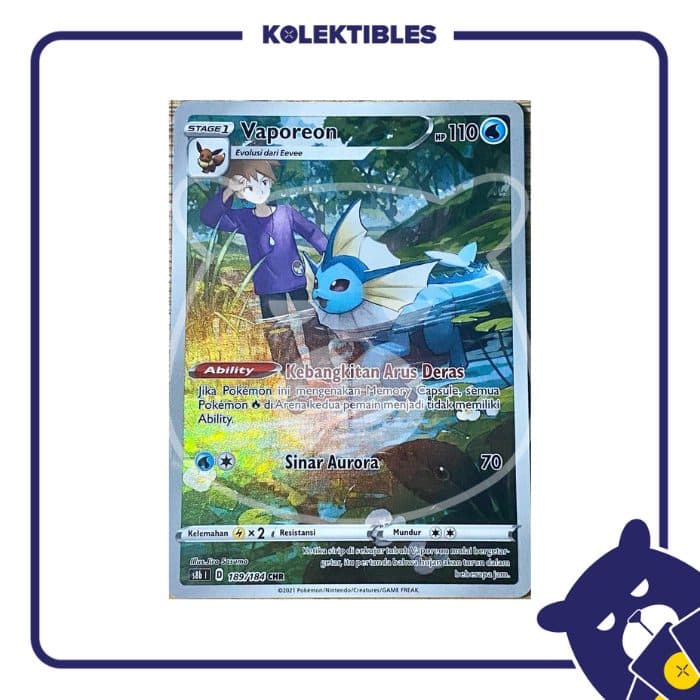 POKEMON INDONESIA - S8b - 189/184 CHR - Vaporeon 01/123/02/11/115