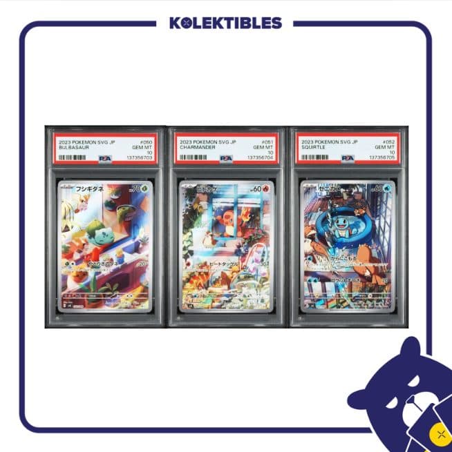 Starter Trio Bulbasaur 50 Charmander 51 Squirtle 52 – Pokemon SVG 2023 Japan – PSA 10 (Sequence) 01/004/02/11/113