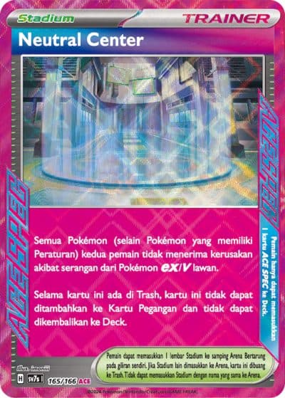 POKEMON INDONESIA - SV7s 165/166 ACE Neutral Center 01/084/02/11/111