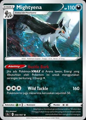 POKEMON INDONESIA S9a – 050/067 F – Mightyena U REVERSE HOLO