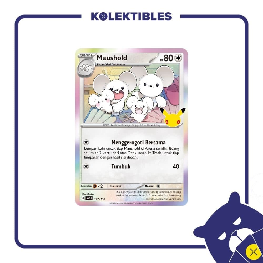 Pokemon Indonesia - MA6 127/130 Holo - Maushold 01/004/02/11/113