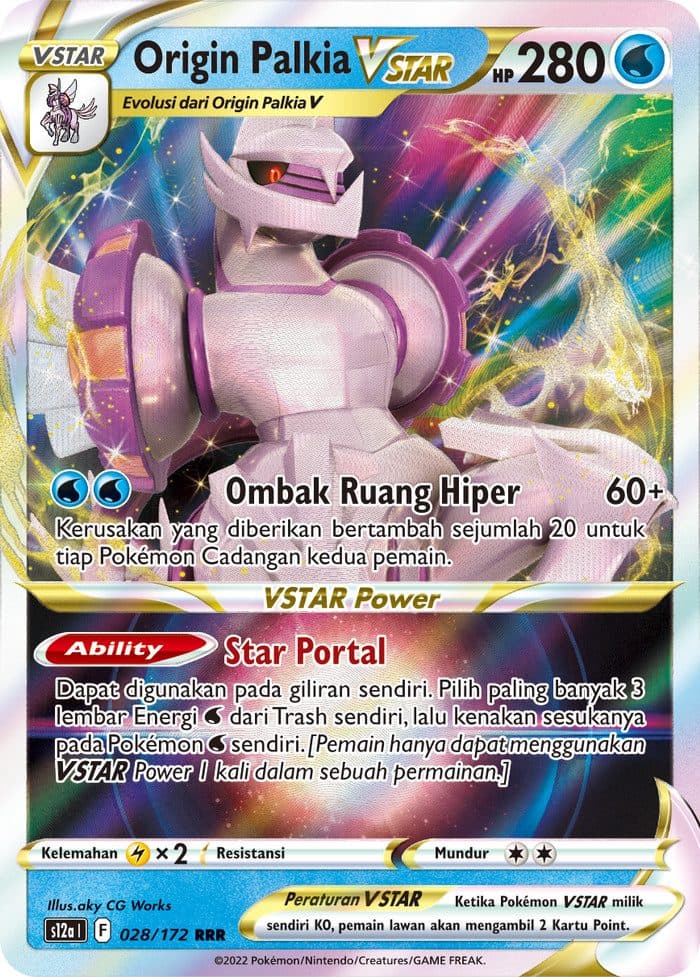 POKEMON INDONESIA - Origin Palkia Vstar S12a 028/172 RRR 01/008/02/11/111