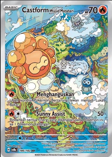 POKEMON INDONESIA – sv8s 186/182 AR Castform wujud matahari 01/087/02/11/111