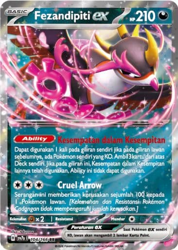Pokemon Indonesia - sv7s 104/166 RR - Fezandipiti EX 01/153/02/11/111